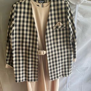AMANDA BLAIR- Tan/Black checkered 2pcs. Suit Set